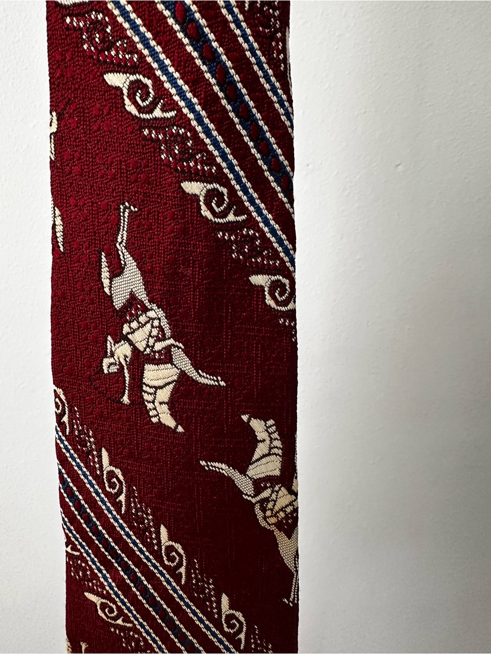 Vintage Chadwick by Wembley Men's Tie - Burgundy Equestrian/Hunting Print